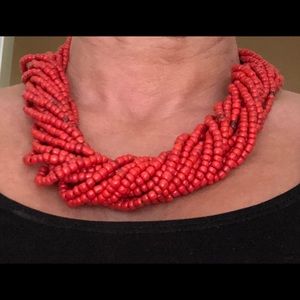 Coral beaded necklace or belt ( up to SZ 26 )